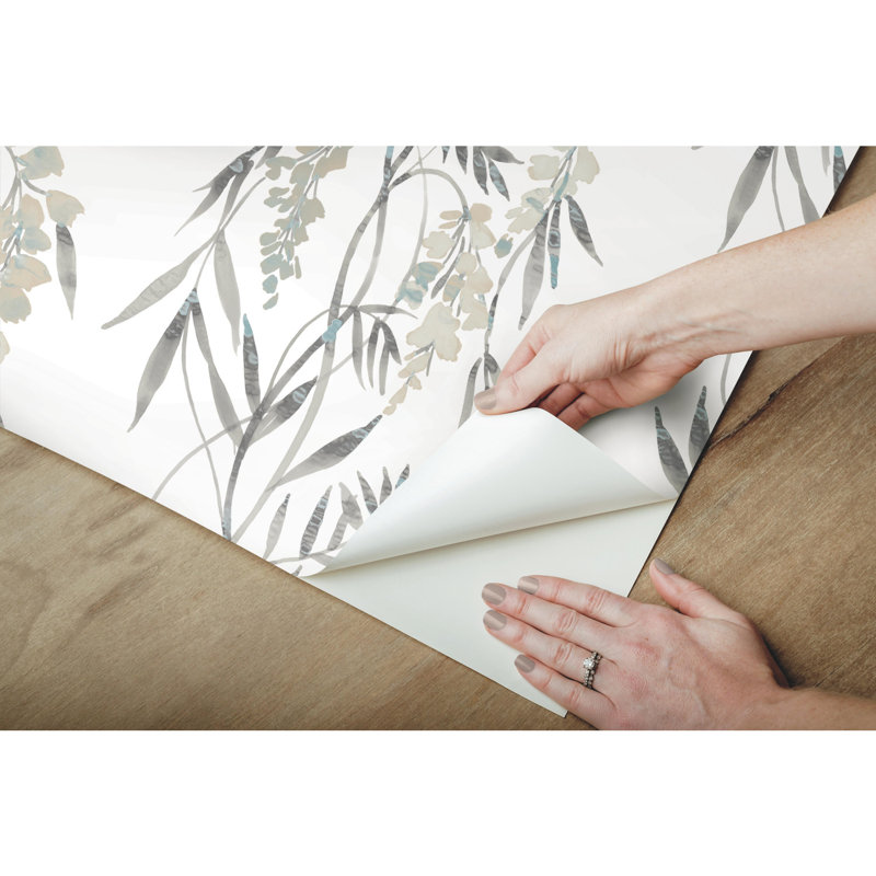 Rouleau de papier peint texturé pelez et collez 18 pi L 20,5 po, Taupe/gris