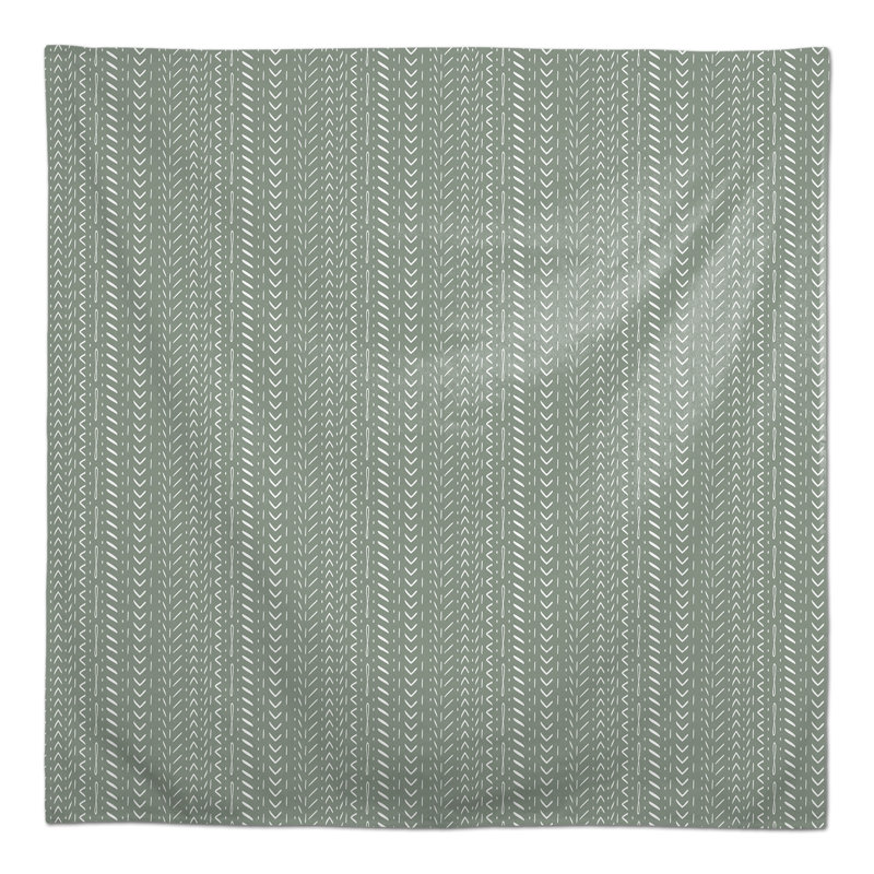 Harihar Geometric Square Tablecloth, Green