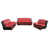 Similicuir rouge / noir