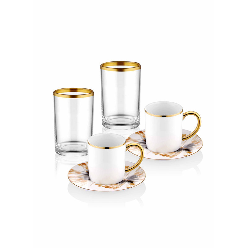 Ensemble de tasses à café Emest, 4, Bleu / or