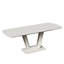 Table de salle à manger extensible de style moderne, blanc gris antique, pieds en forme de U, idéale pour les dîners de cuisine
