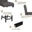 5 sièges de cuisine à hauteur de comptoir, gris et noir, fabrication, chaises rembourrées confortables, table à économie d'espace avec 4 et dessus, coussins de siège, design