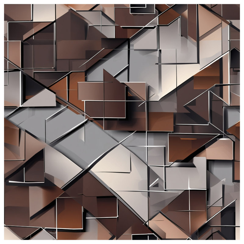 Housses de couette géométriques cubes gris brun, Très grand lit