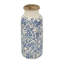 Vase en céramique bleu et blanc avec motifs floraux traditionnels