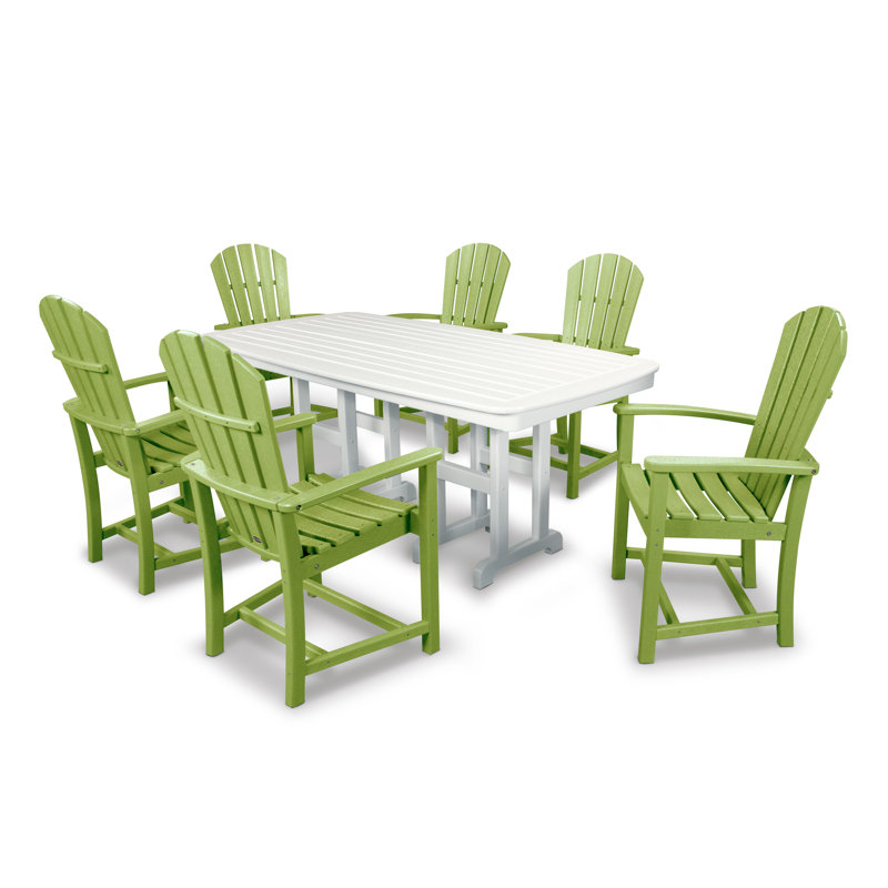 POLYWOOD Palm Coast 7-Piece Dining Set, Lime