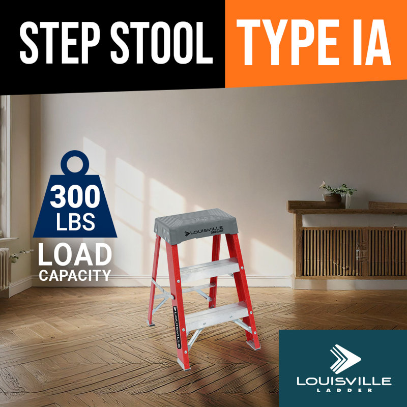 WFX Utility, 2 Ft, Fibreglass Step Stool Ladder, Type Ia, 300 Lb Load Capacity, 94B8B4A695024CBBB7C8279B231D6D23