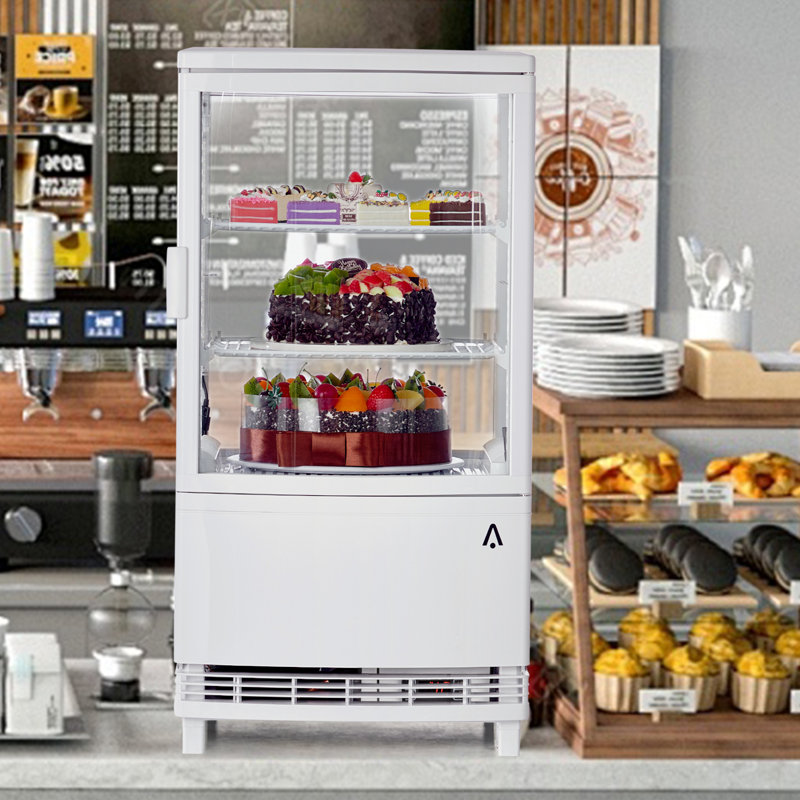 2.0 cu. Pi. Réfrigérateur de comptoir pour boissons avec portes en verre, refroidisseur commercial pour boissons gazeuses, eau, collations et desserts