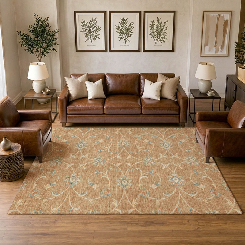 Tapis Chantille ACN3079 Global, lavable à la machine, intérieur/extérieur, Terra Cotta, 8 pi x 10 pi