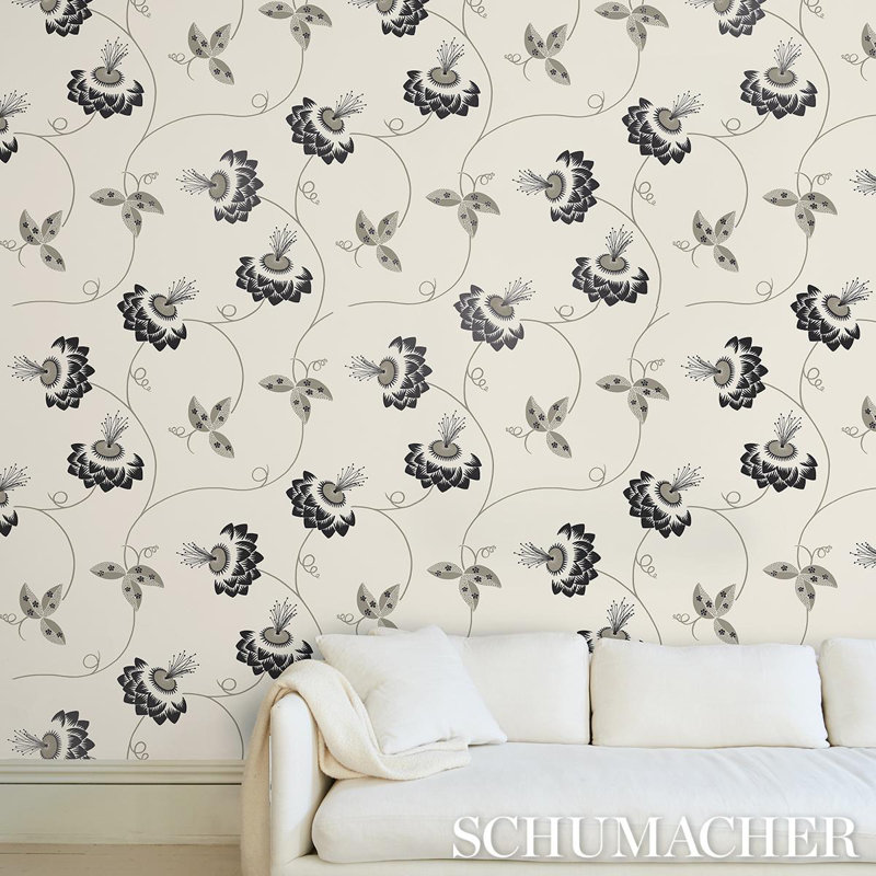 Schumacher x Neisha Crosland Merlin Wallpaper, Black/Cream