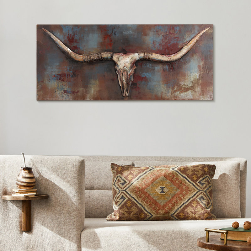 «Long Horn», reproduction d'art sur métal