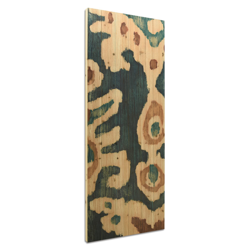 « ocean ikat b », impression sur bois
