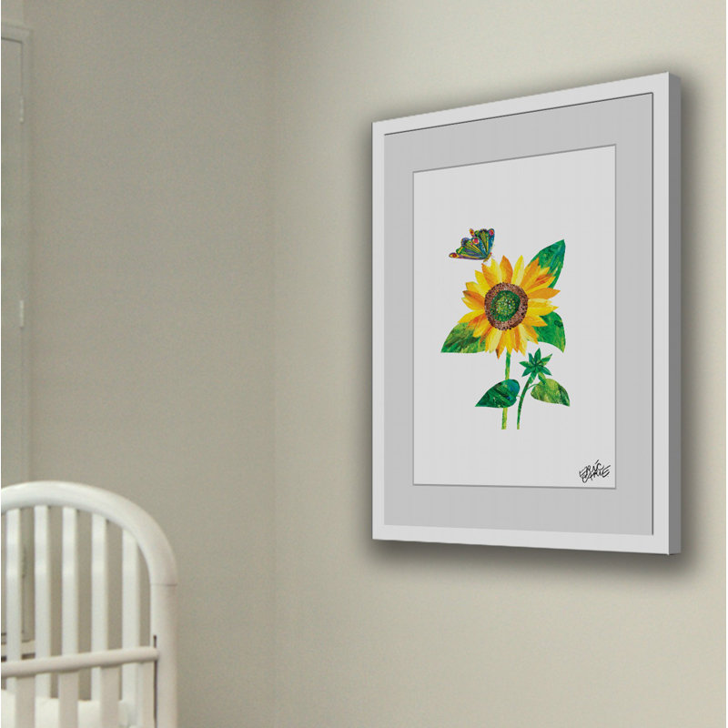 Butterfly And Sunflower - Painting, 45cm H x 30cm W