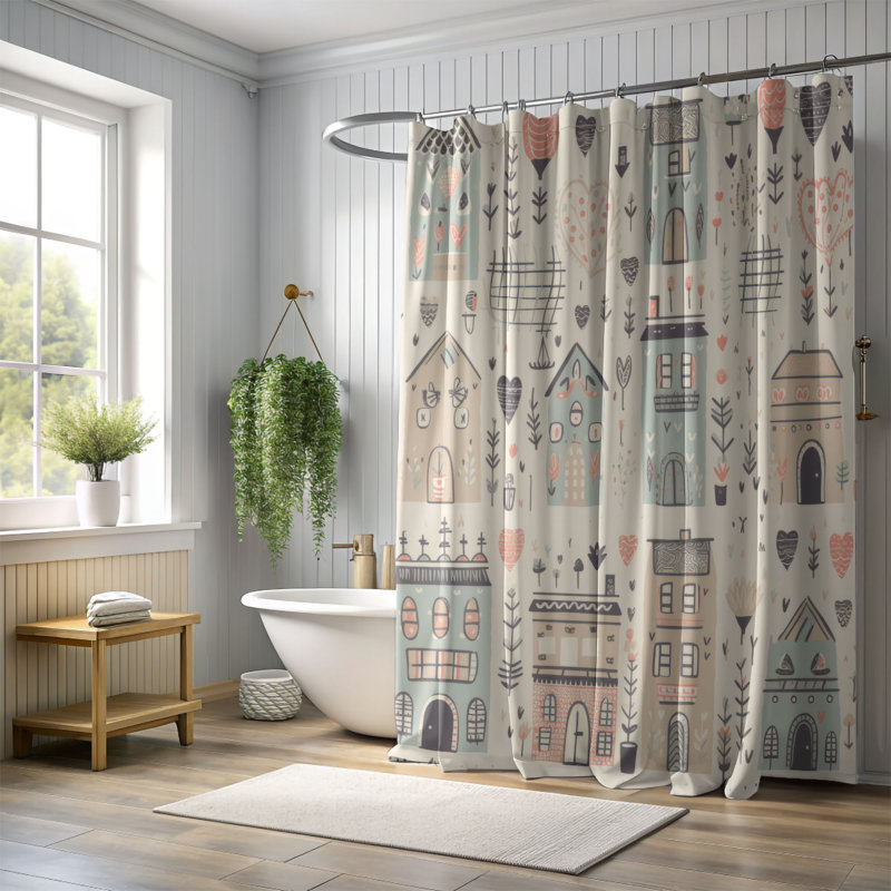 Rideau de douche Boho Hut - Premium, H 74 po x l 71 po