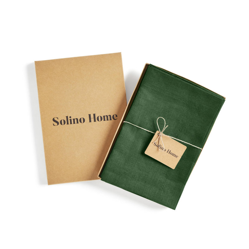 100% Pure Linen Dinner Napkins - Fete, Pine Green