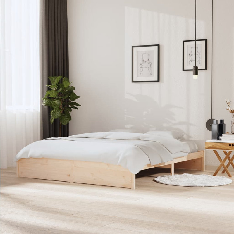 Errill Solid Wood Bed, 100 x 200 cm, Brown
