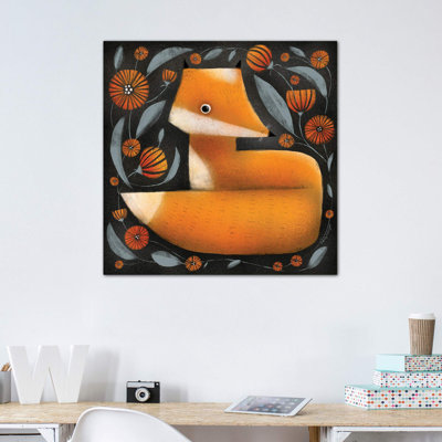 Renard et fleurs par Terry Runyan - impression