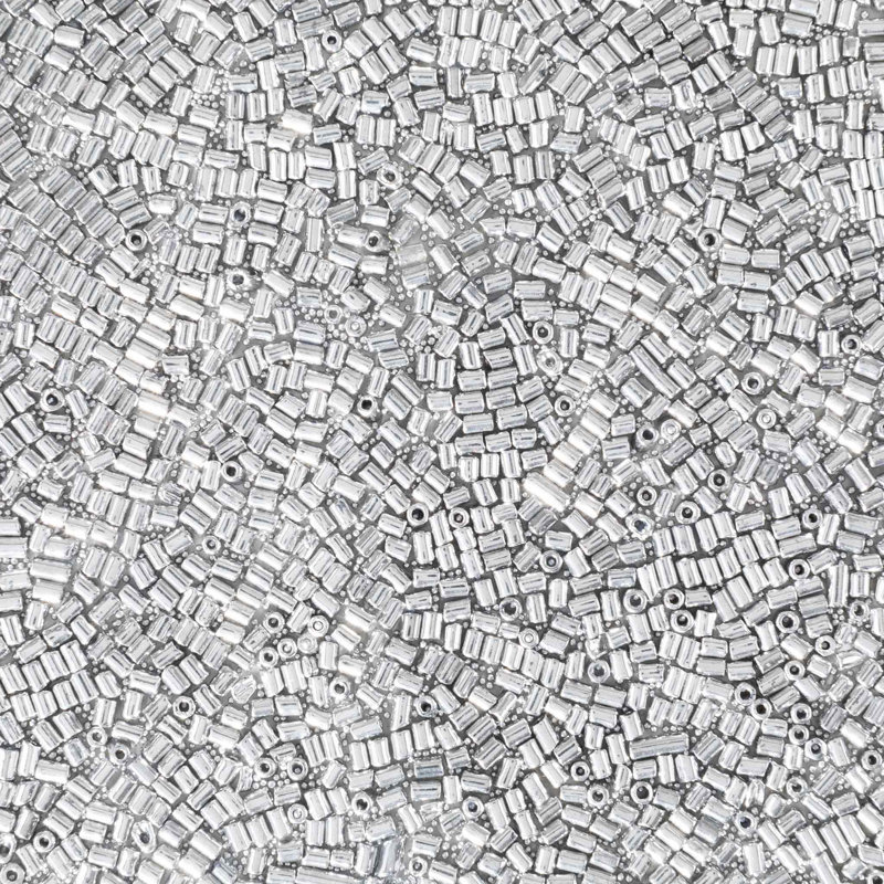 Napperon Sparkles Home | Tapis de table rond en perles de verre 15 po | Envers caoutchouté | Chic, Argent