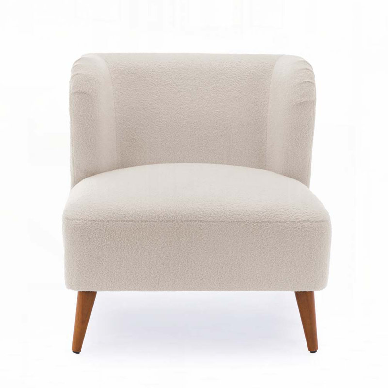 Chaise avec accoudoirs 30,5 "Boucle, Blanc laiteux