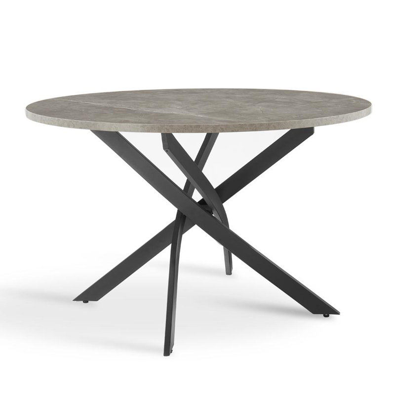 Gundolf Round Metal Base Dining Table, 75cm H x 120cm L x 120cm W
