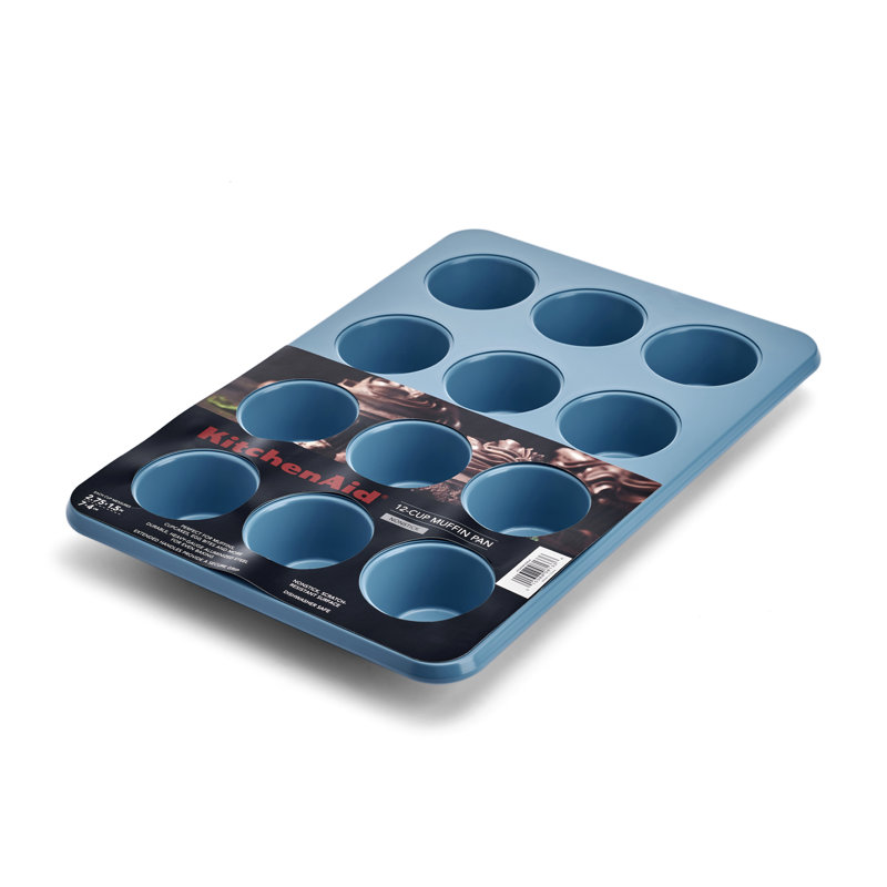 Blue Velvet Nonstick Aluminized Steel 12-Cup Muffin Pan