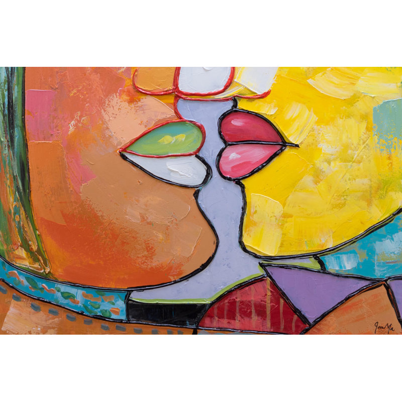 Face to Face Hand -Painted Acrylic Painting