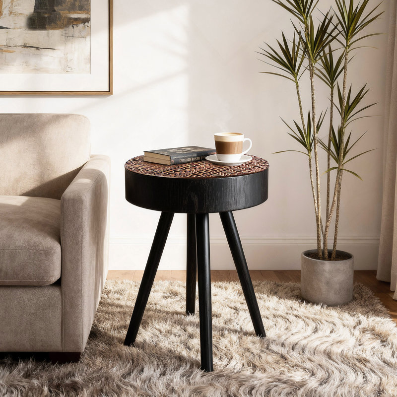 Table ronde, petite table d'appoint, table de chevet pour le salon, la chambre à coucher, le bureau