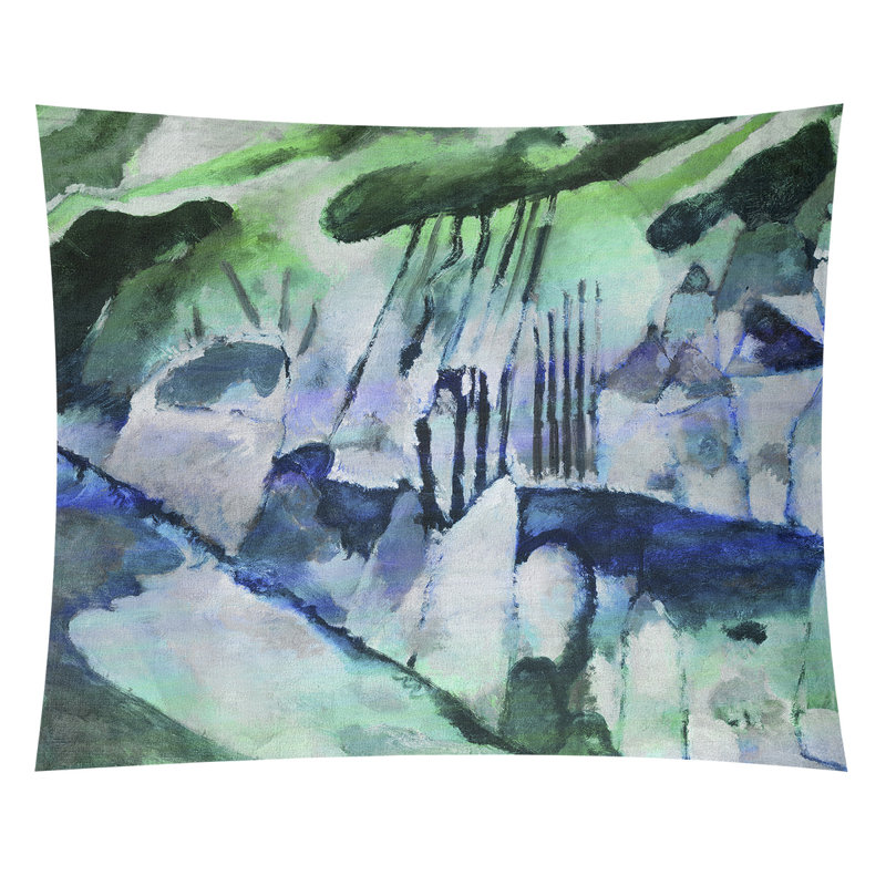 Lepley Polyester Tapestry, 27.5" H x 37.5" W, Green/Blue/Black