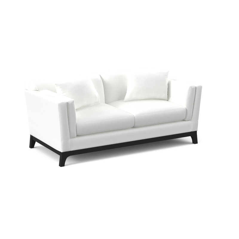 Zabriel Upholstered 65'' Sofa, Bella White Performance Velvet
