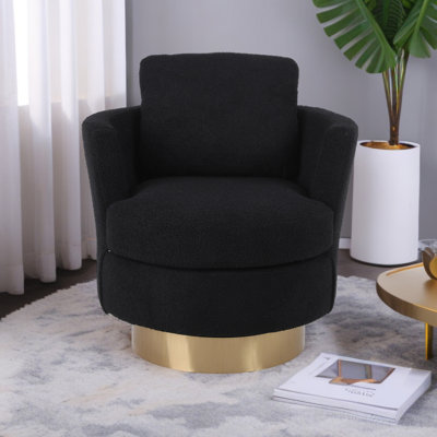 Fauteuil demi-tonneau pivotant de 29,6 po Isayiah