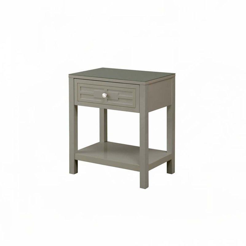 23" Taupe Wooden Nightstand
