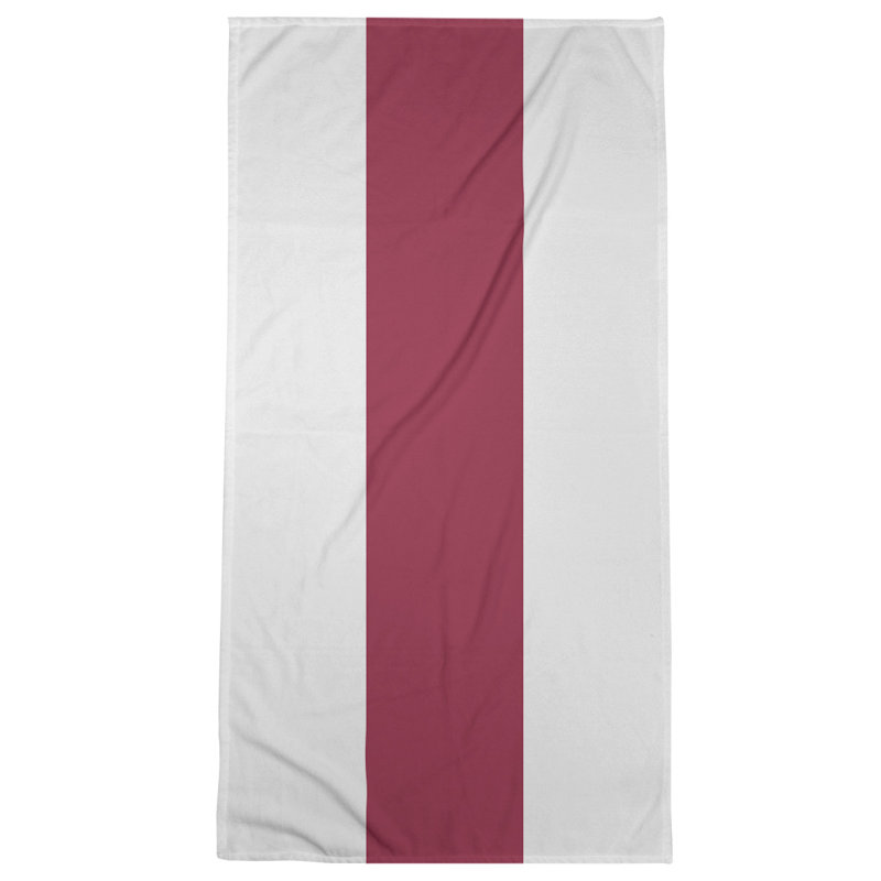 Cotton Blend Beach Towel, Black/Dark Burgundy