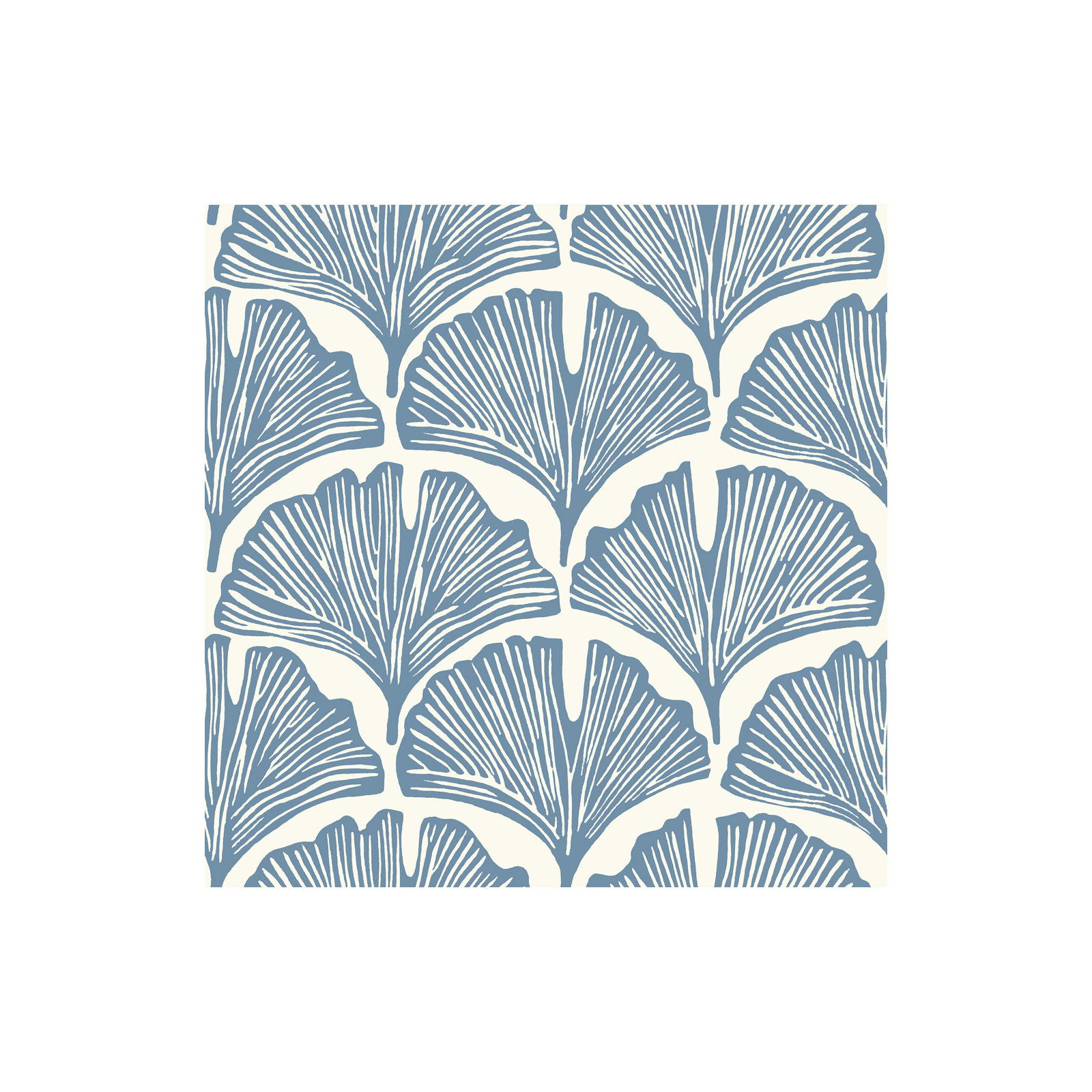 Feather Palm Peel and Stick Wallpaper By Novogratz, Light Blue/Off-White