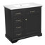 Meuble-lavabo autoportant de 36 po avec comptoir en céramique avec 4 tiroirs, porte à fermeture en douceur et trous de robinet pré-percés de 8 po (noir)