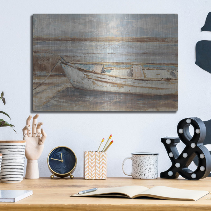«Weathered Row bateau II» par Ethan Harper, H 12 po x l 16 po