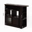 Armoire de bar moderne en noyer avec 6 boîtes de rangement et une étagère à condiments rotatifs, noyer, espaces 2 portes en verre