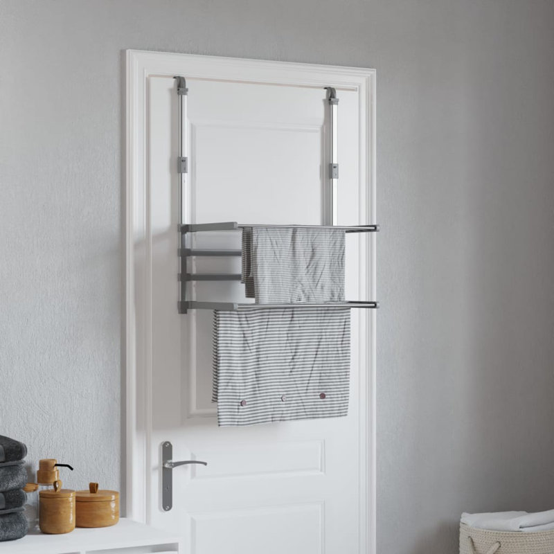 Aluminum Foldable Wall-Mounted Drying Rack, 42" H x 54" W x 25" D