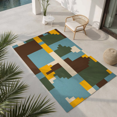 Tapis intérieur et extérieur Blocky Horizons