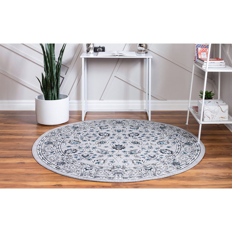 Brueck Ikat Indoor Rug, Round 5'