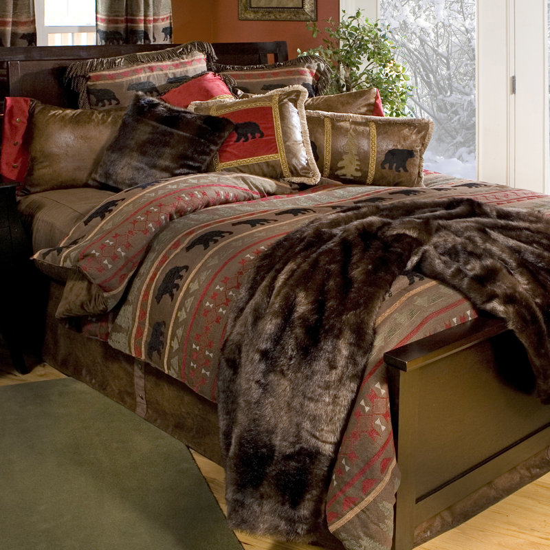 Bear Country Striped Comforter Set, Queen, Queen
