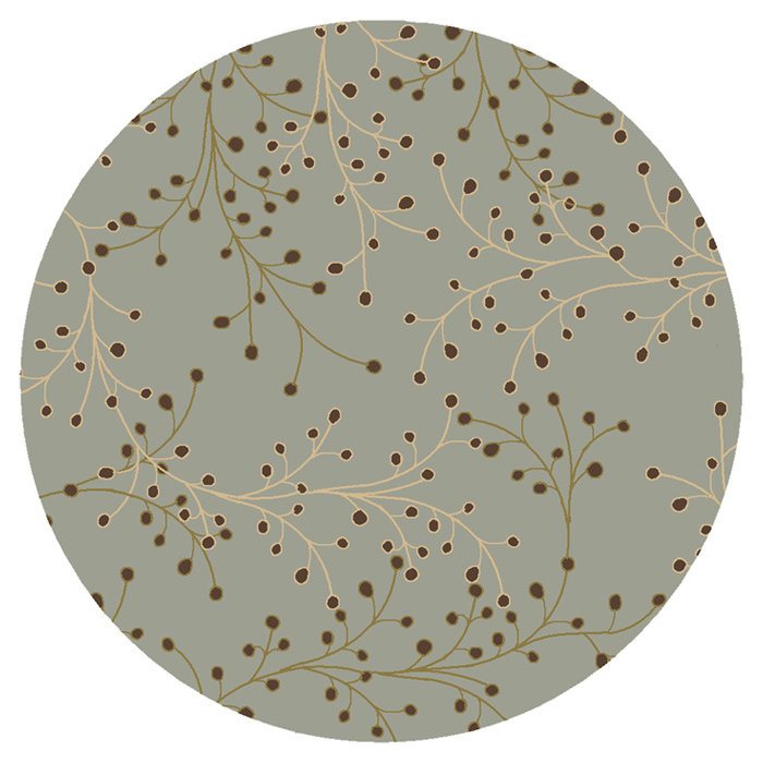 Tapis vert sauge touffeté à la main Elsberry, Rond 4 pi