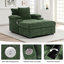 Chaise moderne surdimensionnée en chenille avec repose-pieds, canapé-lit avec ports USB, porte-gobelets, idéale pour le salon ou la chambre à coucher
