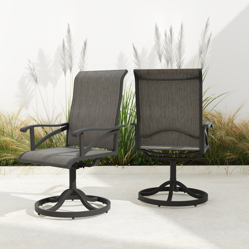 Chaise pivotante pour l'extérieur Bouffard, Black