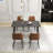 Fairy Nedek 5-Piece Modern Rectangular Dining Table Set With 4 Brown Faux Leather Chairs-113533683
