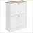 Cabinets Slim Modern Entryway Shoe Storage with 2 Flip Drawers, Adjustable Shelves, Holds 12 Pairs | Off-White | Particle Board-43135013