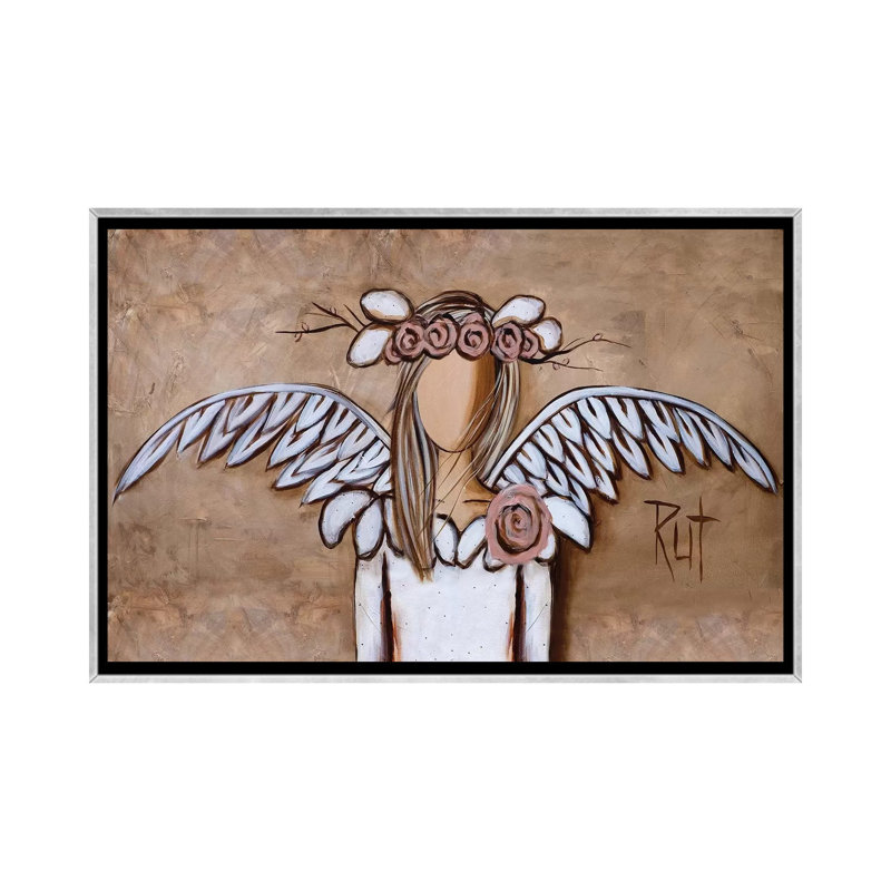 « Rosy » par rut art Creations-impression, Toile avec cadre argenté, Pas de tapis, H 40 po x l 26 po x P 1,5 po
