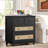  Mikels 26.9"W Rattan Nightstand with Charging Station & Drawers Boho Large End Tables Living Room-1340312208
