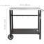 Chariots portatifs modulaires pour four à pizza, table de préparation de nourriture mobile à deux tablettes pour barbecue, table de divertissement en acier inoxydable pour les événements de cuisine intérieurs et extérieurs-133698613-133698611