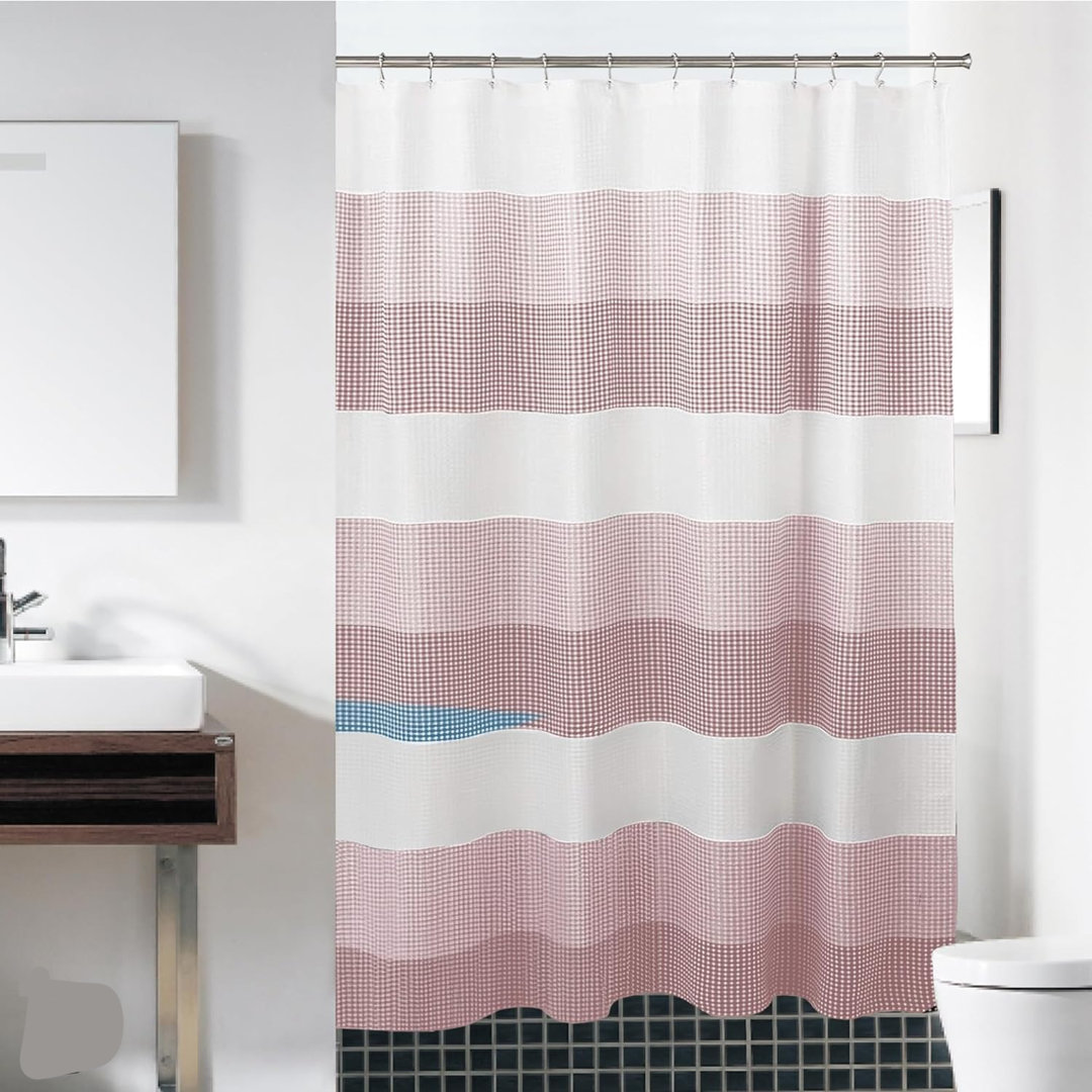 Waffle Weave Shower Curtains for Bathroom Clearance Textured 70" x 72" Bath Curtains Shower Curtain Wade Logan® 