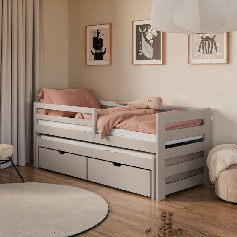 Bergson Single (3') Solid Wood Drawers Bed Frame