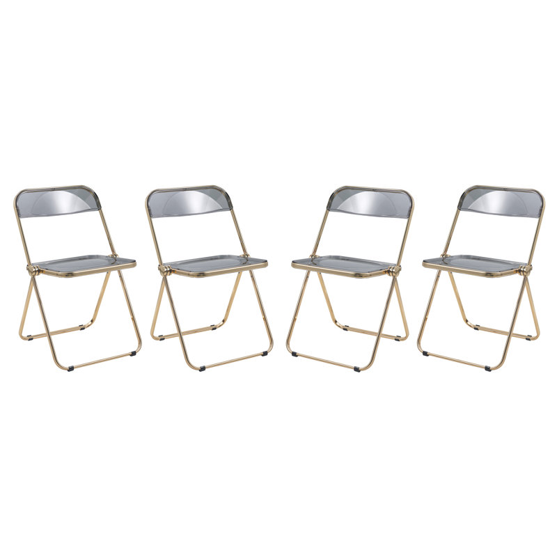 Chaise d'appoint de salle à manger Lawrence, Noir transparent, Or